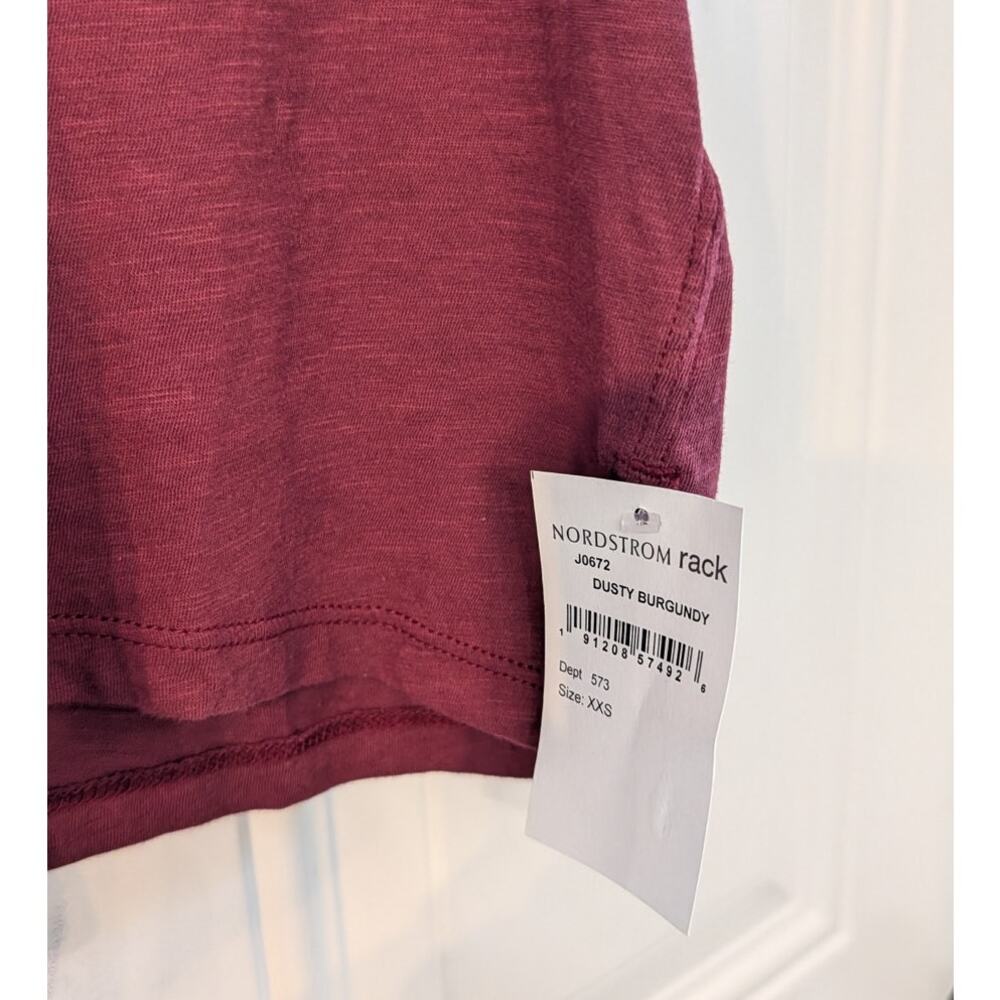 Madewell Whisper Cotton Pocket Tank Top XXS Dusty Burgundy NWT - Picture 8 of 8